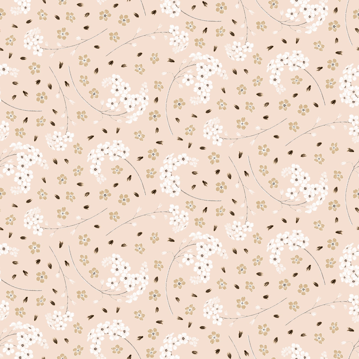 White forget me not flower print on pink/rose background easy to install and remove peel and stick custom wallpaper available in different lengths/sizes locally created and printed in Canada. Removable, washable, durable, commercial grade, customizable and water proof.