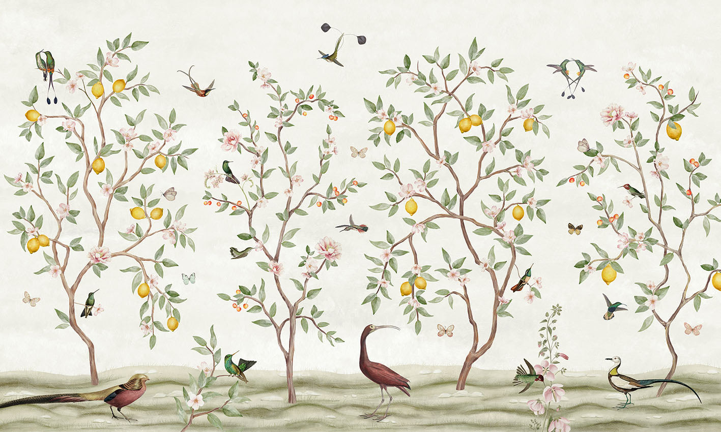 Lemon Tree Chinoiserie Mural
