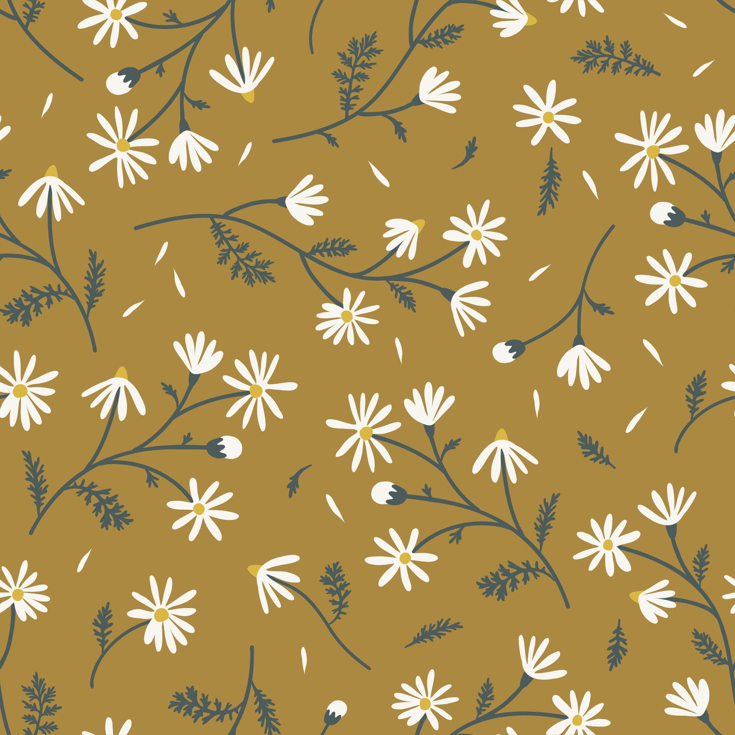 White and green on yellow/gold background easy to install and remove peel and stick custom wallpaper available in different lengths/sizes locally created and printed in Canada. Removable, washable, durable, commercial grade, customizable and water proof.