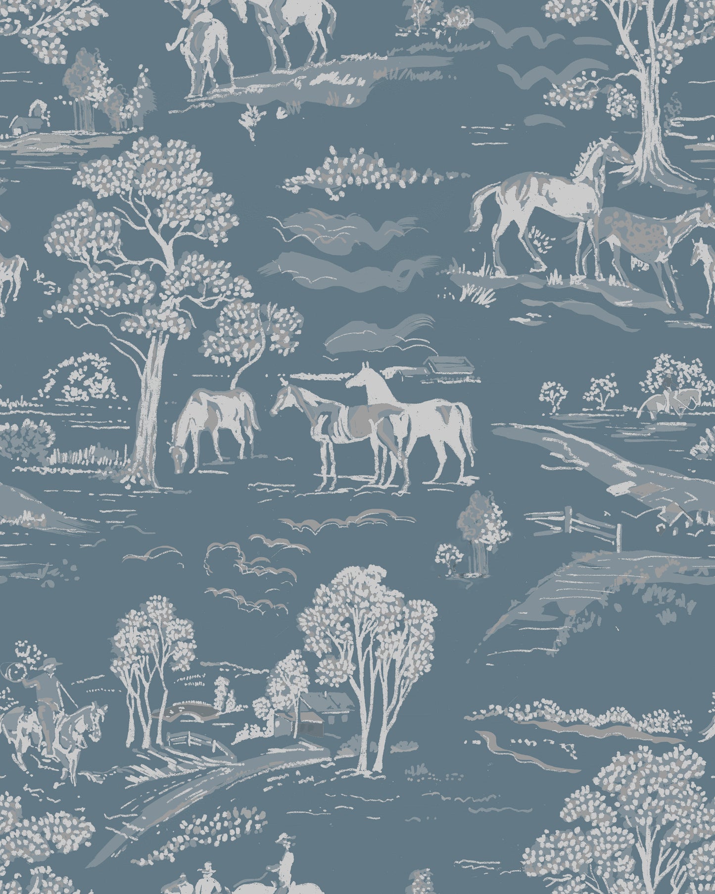 Cowboy Playground Custom Wallpaper - Dusty Blue