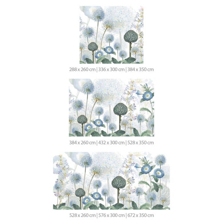 Blue Wild Meadow Mural