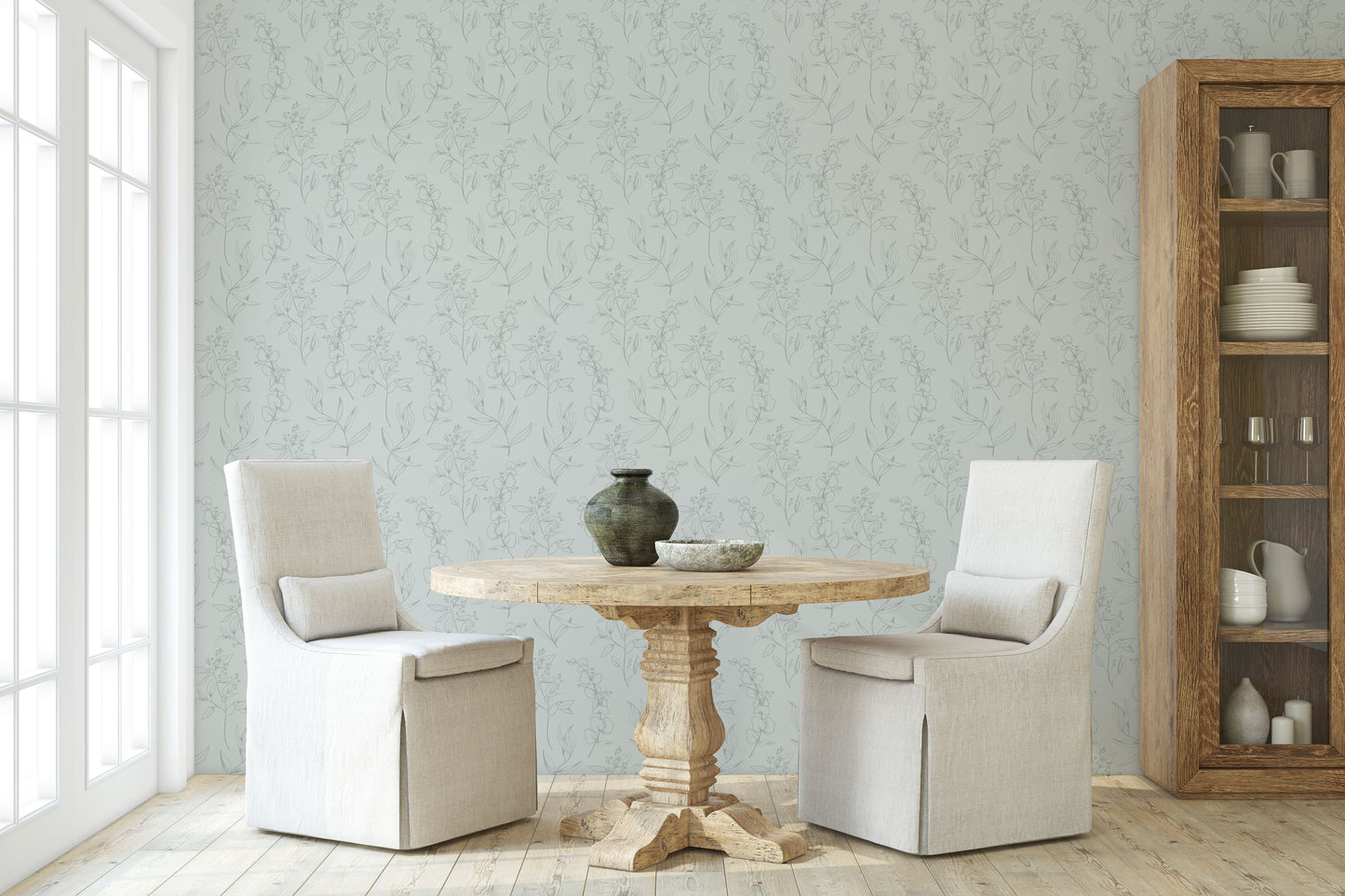 Soft Florals Custom Wallpaper