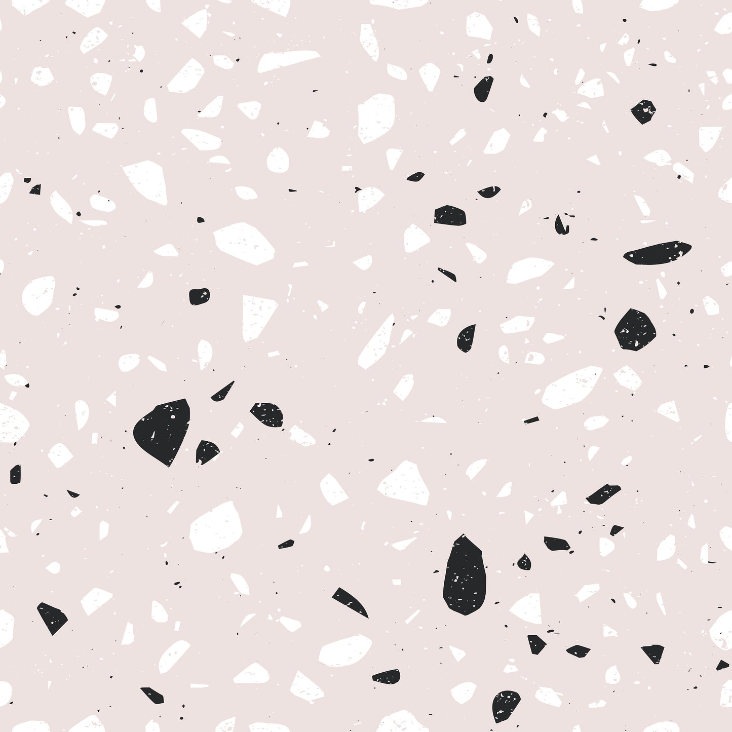 Trendy white and black terrazzo medium print on beige background easy to install and remove peel and stick custom wallpaper available in different lengths/sizes locally created and printed in Canada wallpaper. Washable, durable, commercial grade, removable and waterproof.