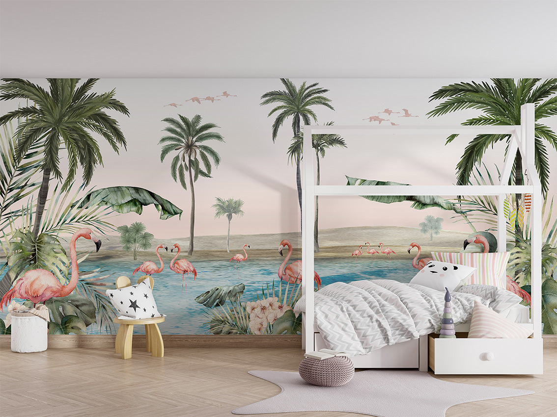 Flamingo Oasis Mural