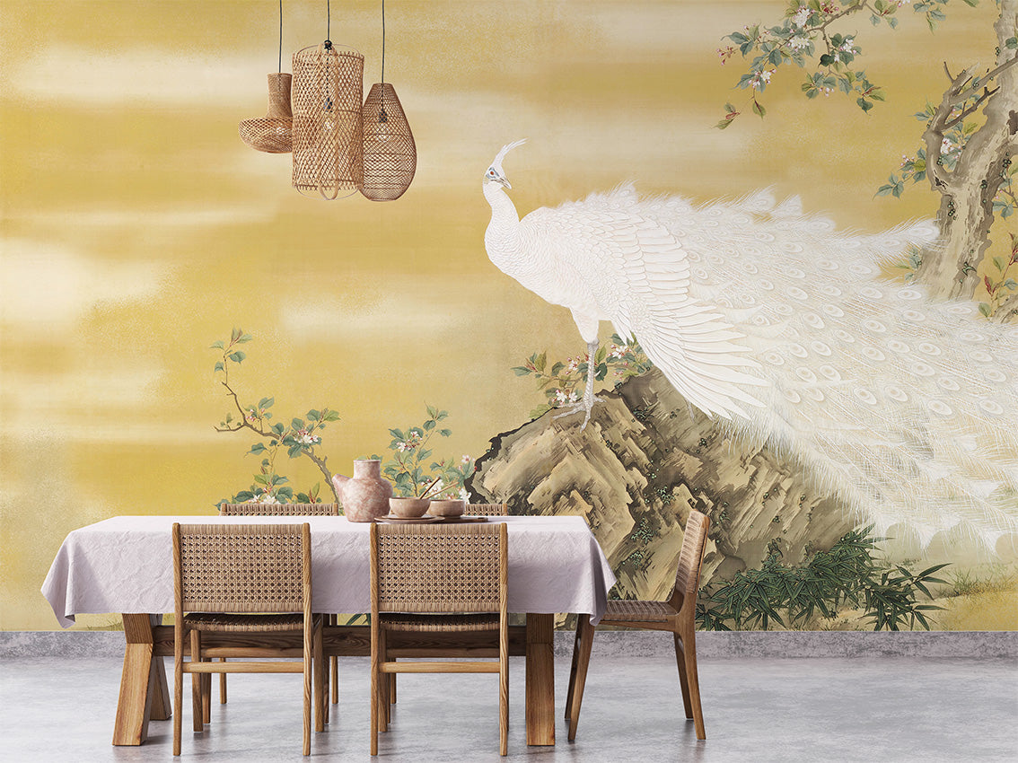 White Peafowl Mural