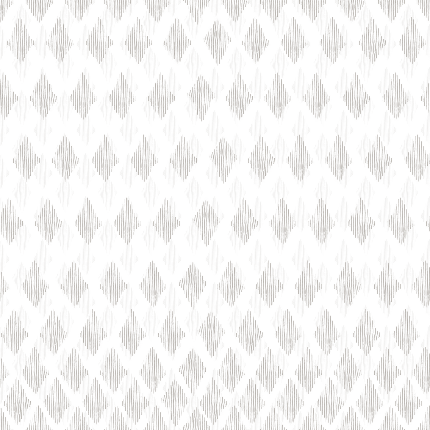 Grey/Gray small boho diamonds on white background easy to install and remove peel and stick custom wallpaper available in different lengths/sizes locally created and printed in Canada. Removable, washable, durable, commercial grade, customizable and water proof.