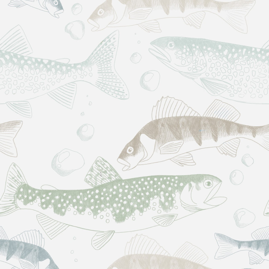Neutral Fish Wallpaper - Waterproof, Removable, Washable, Durable ...