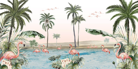Flamingo Oasis Mural