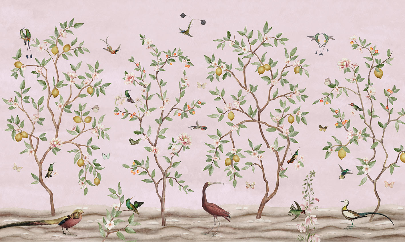 Lemon Tree Chinoiserie Mural