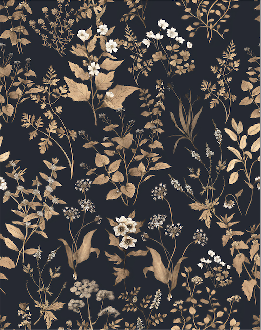 Golden Foliage Custom Wallpaper