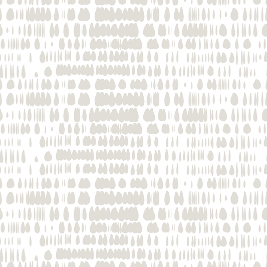 Grey/gray dripping dots on white background easy to install and remove peel and stick custom wallpaper available in different lengths/sizes locally created and printed in Canada. Removable, washable, durable, commercial grade, customizable and water proof.
