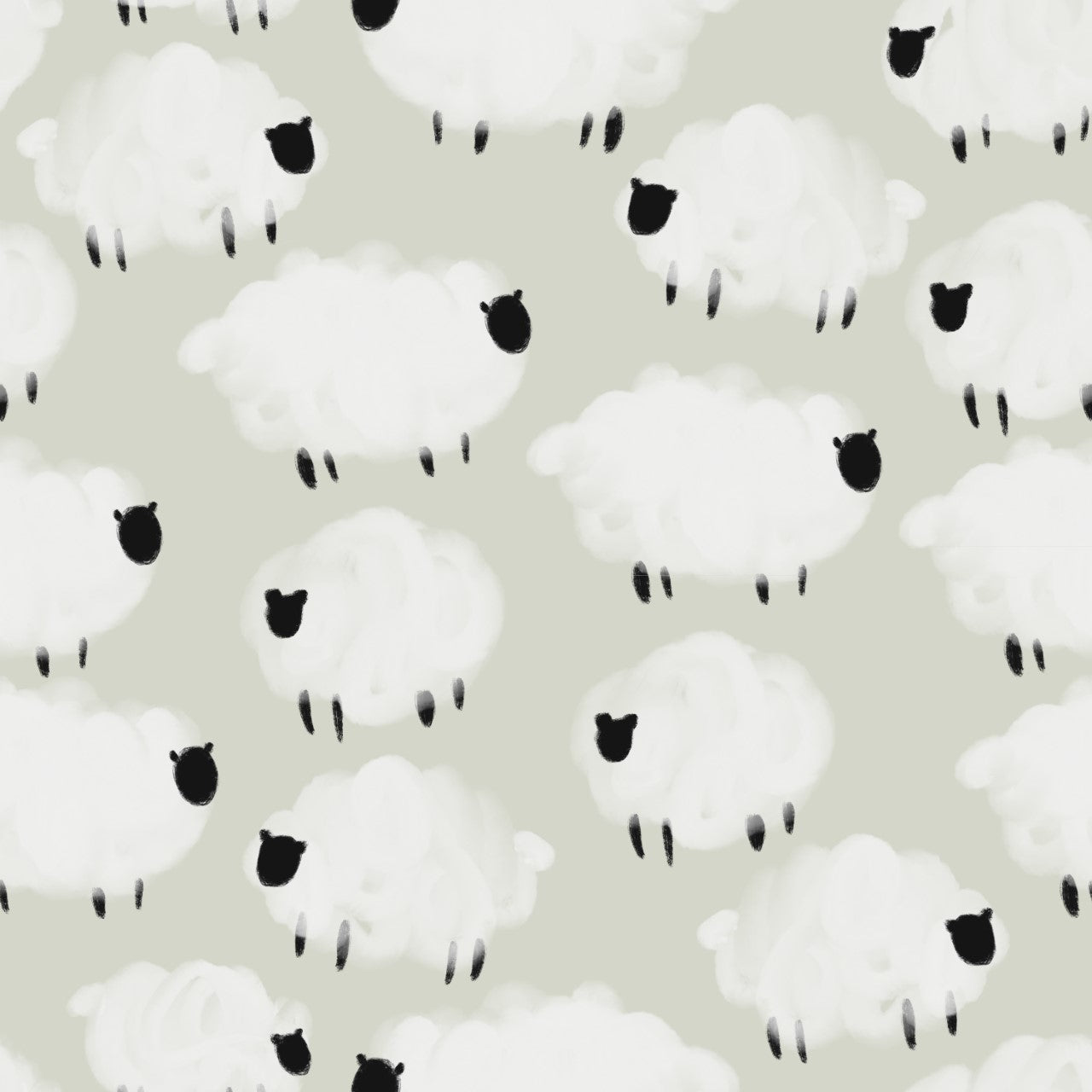 Counting sheep cute lambs on pastel green background easy to install and remove peel and stick custom wallpaper available in different lengths/sizes locally created and printed in Canada. Removable, washable, durable, commercial grade, customizable and water proof.